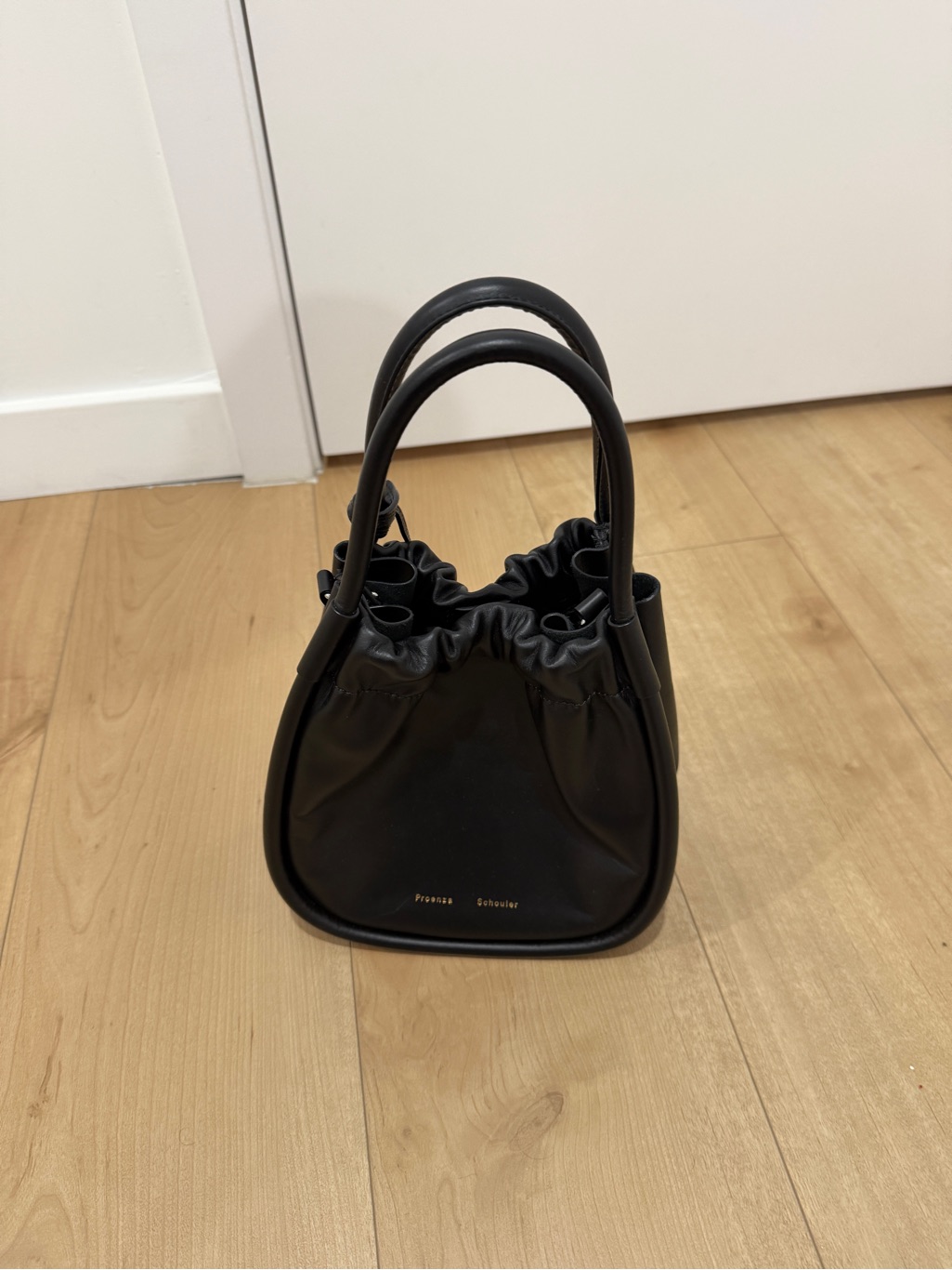 Proenza Schouler Small Ruched Tote Bag Black Leather